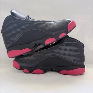 Jordan Men’s Black and Pink Retro Sneakers